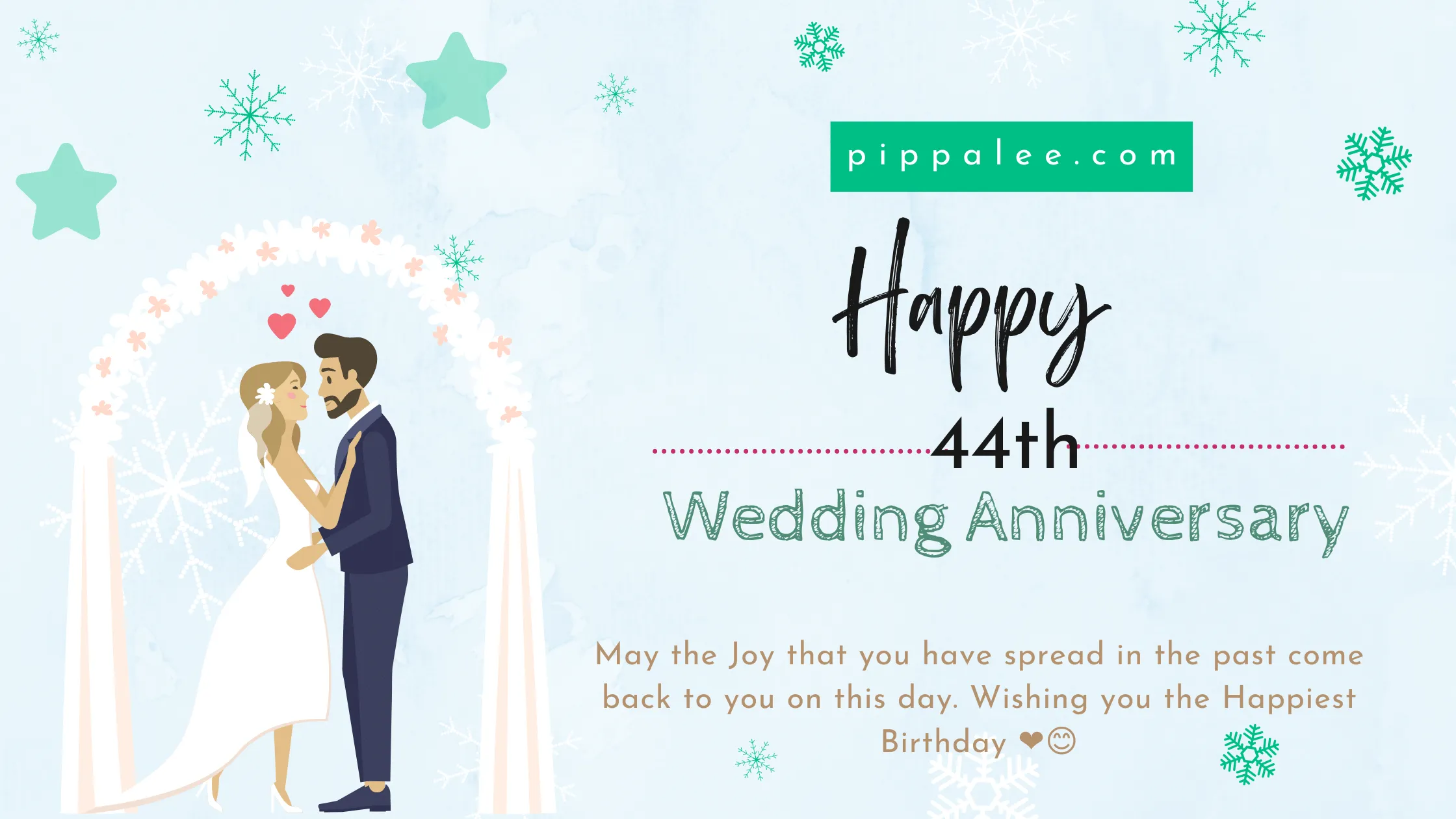 44th Wedding Anniversary - Wishes & Messages