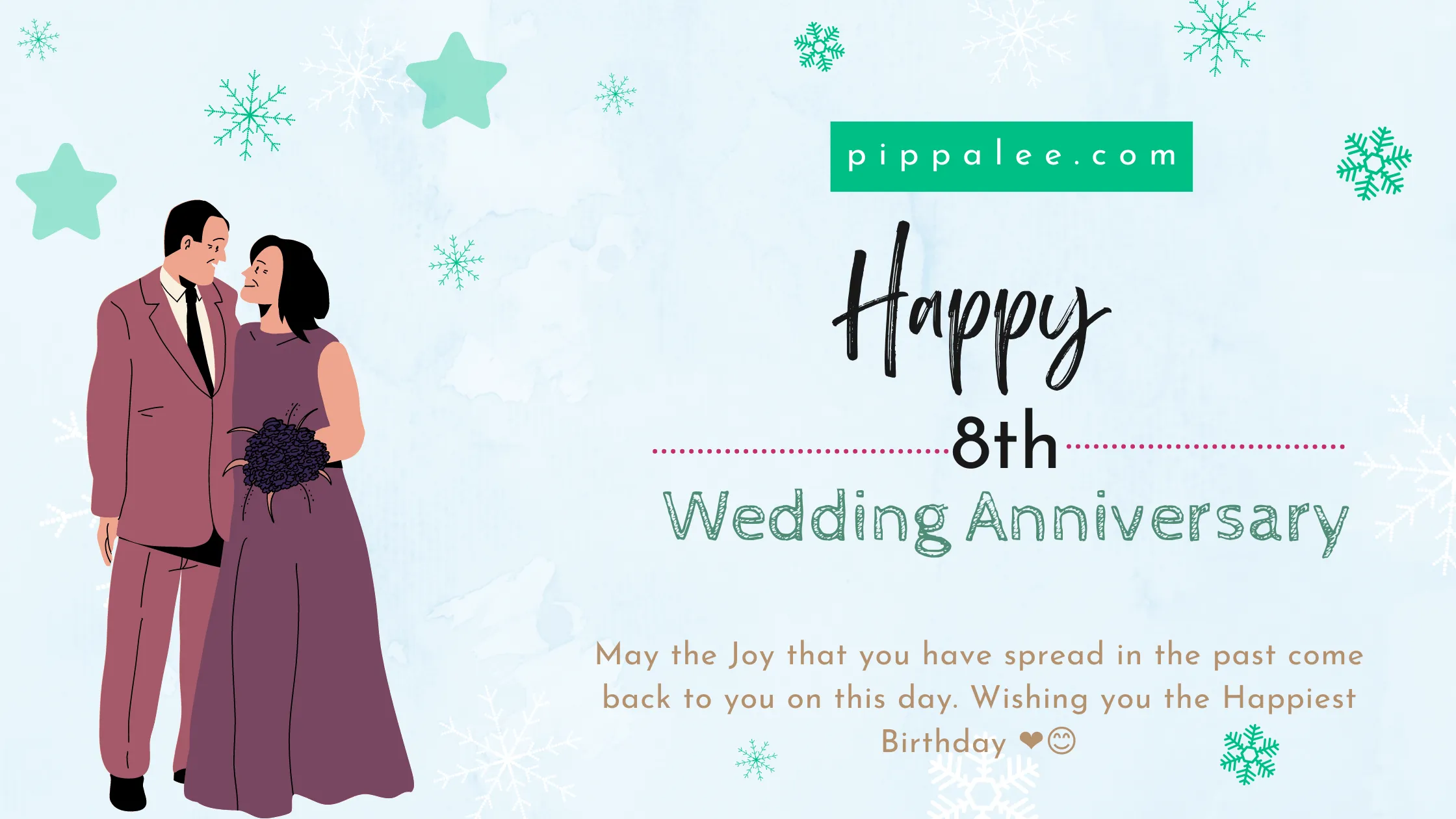 8th Wedding Anniversary - Wishes & Messages