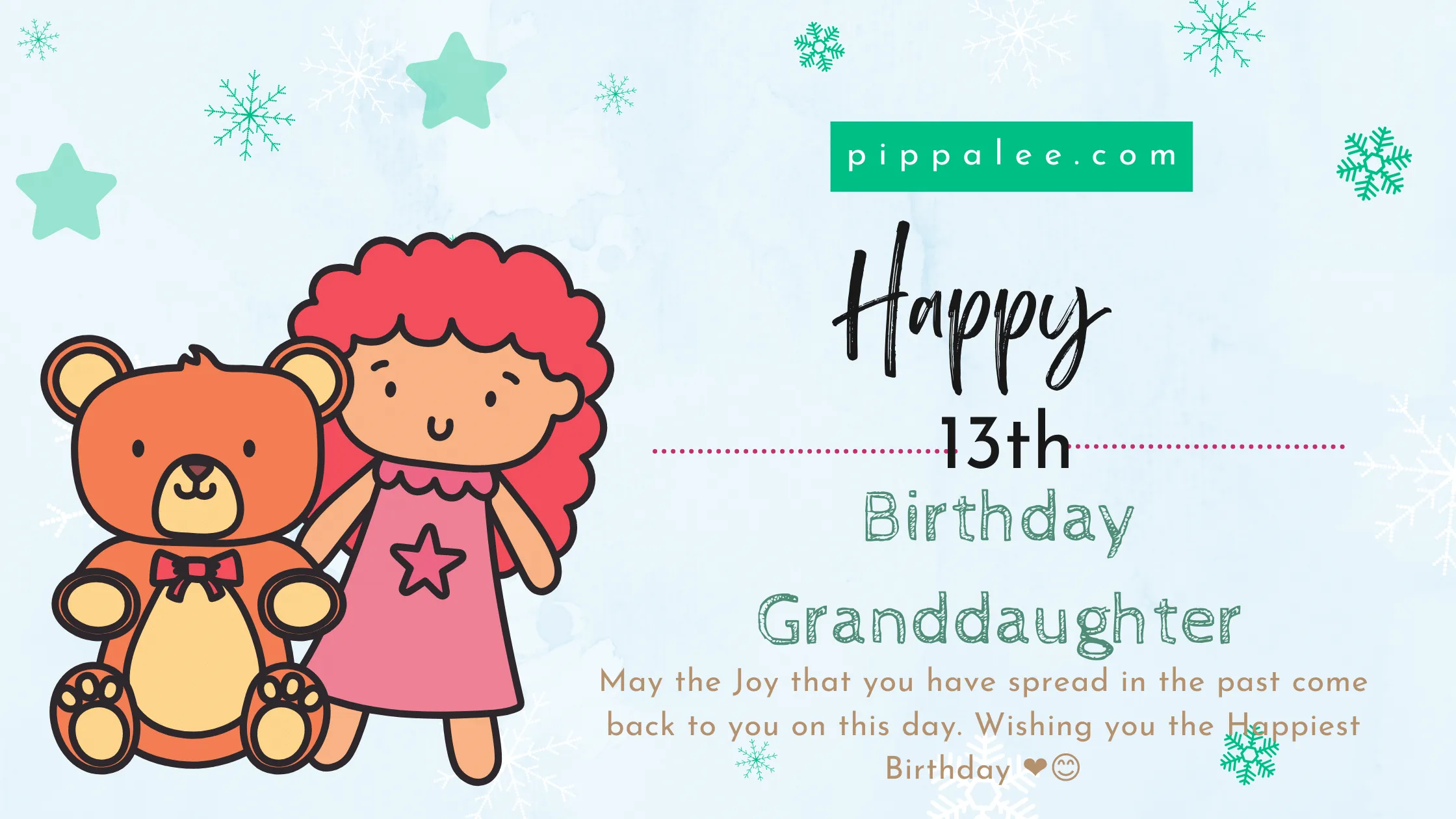 Happy 13th Birthday Granddaughter - Wishes & Messages
